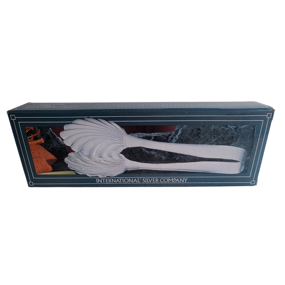 International Silver Company 9 Inch Silverplated Shell Serving Tong NEW in Box